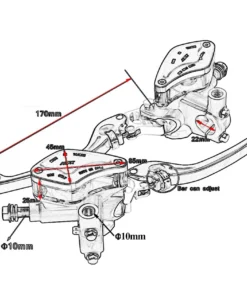 14mm Piston Hydraulic Clutch / Brake Pump with CNC Adjustable Lever FOR MOTORCYCLE