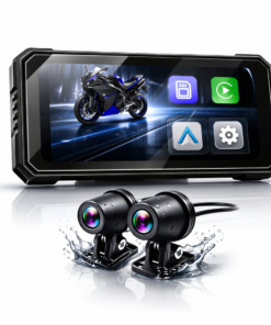 6.25" Wireless CarPlay & Android Auto Motorcycle Display for Motorcycle [GPS, IP67 waterproof, dual DVR]