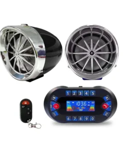 Motorcycle Bluetooth Audio System with LCD Monitor + Remote + Anti-Theft Siren FOR MOTORCYCLE