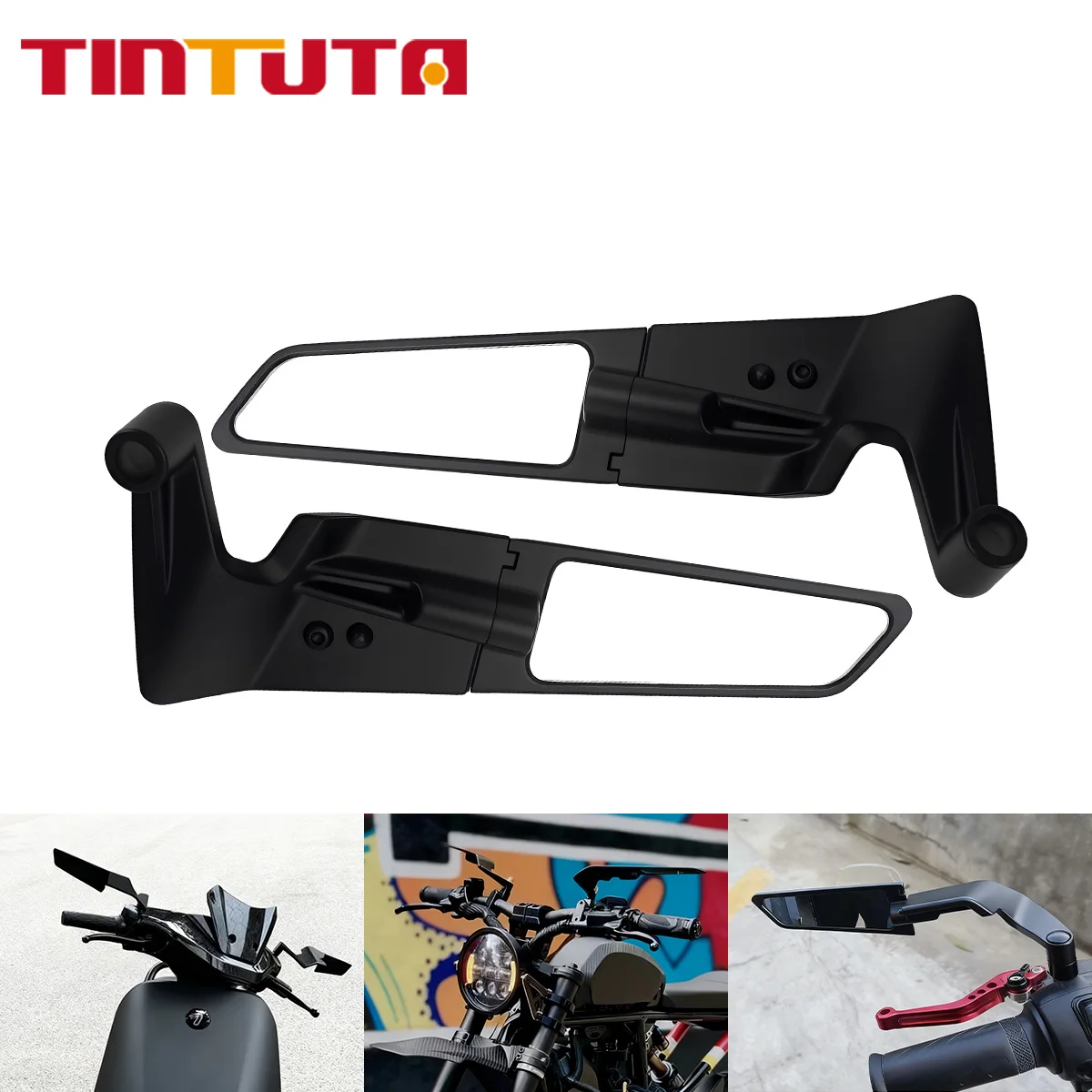 Motorcycle Blade Wing Rearview Mirrors for BETA Evo Sport 300 4 Stroke - Image 1 Motorcycle Blade Wing Rearview Mirrors for BETA Evo Sport 300 4 Stroke - Image 1