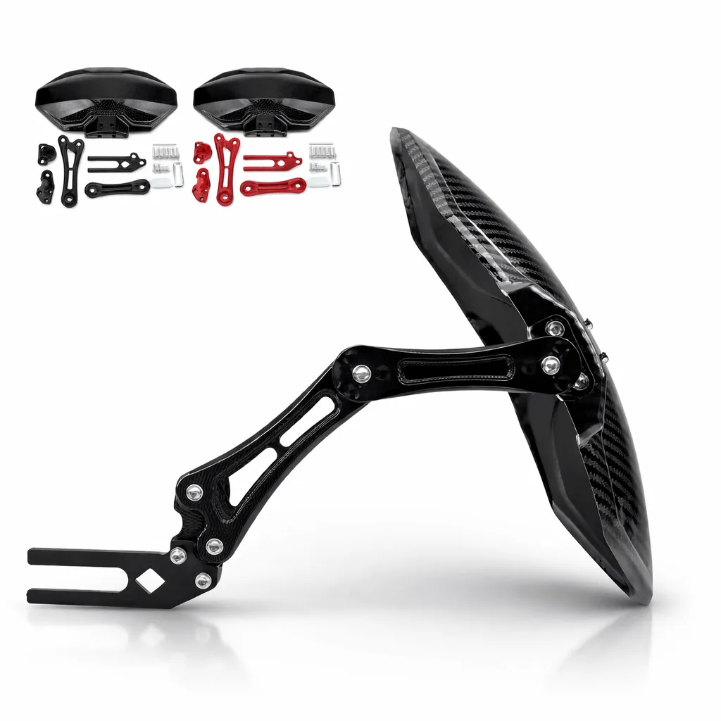 Motorcycle Mudguard Carbon Fiber Adjustable for SUZUKI V-Strom 800 - Image 1 Motorcycle Mudguard Carbon Fiber Adjustable for SUZUKI V-Strom 800 - Image 1