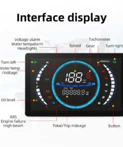 Waterproof Motorcycle Digital Speedometer 7 inch + Digital Odometer FOR MOTORCYCLE - model s78