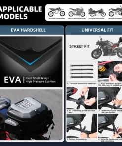 Rhinowalk Motorcycle Back Seat Bag Bag 23L-35L Expandable Waterproof Inner Bag EVA Hardshell Backpack Tail Luggage Rider Case