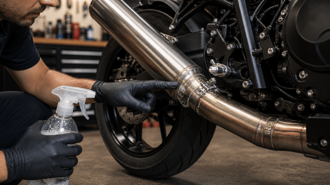 Motorcycle exhaust leak symptoms and checking guide